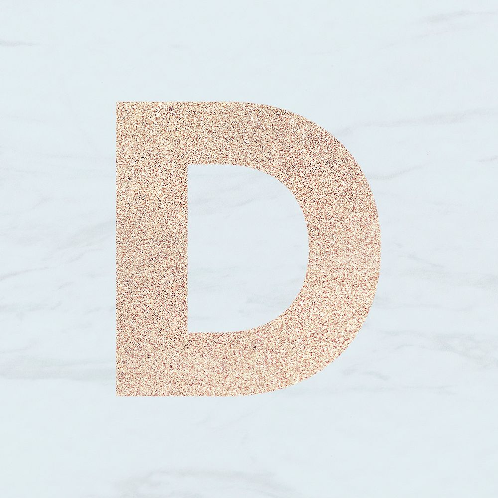 Glitter capital letter D sticker illustration