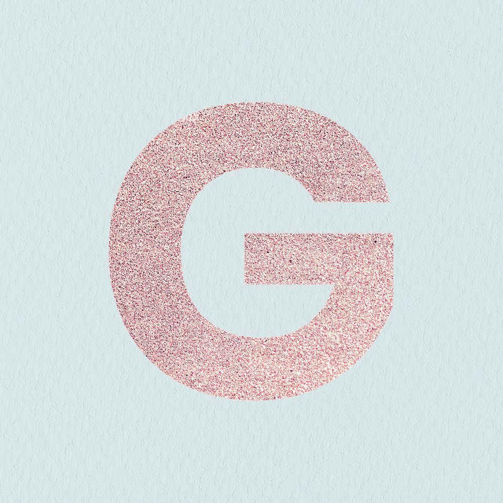 Glitter capital letter G sticker illustration