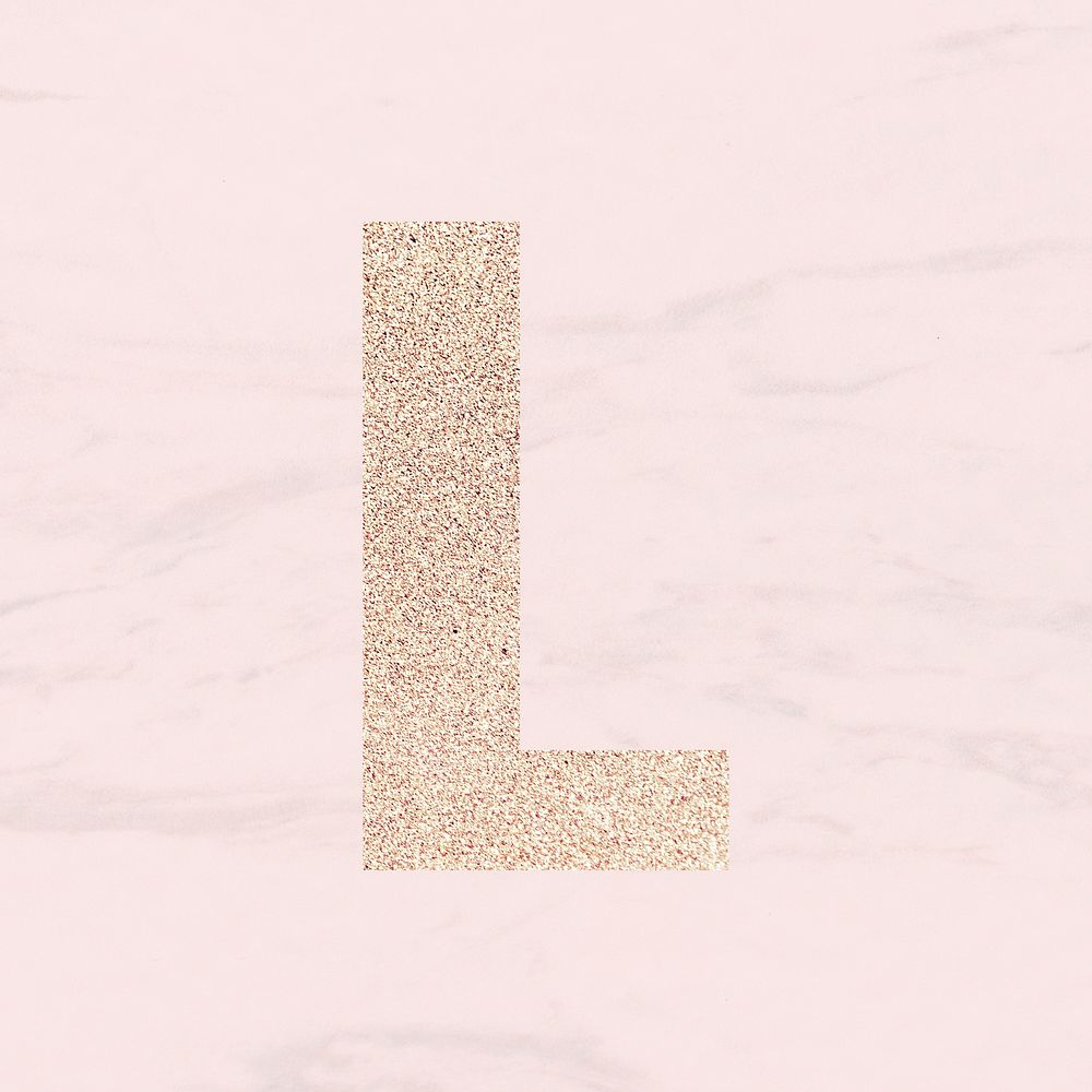 Glitter capital letter L sticker illustration
