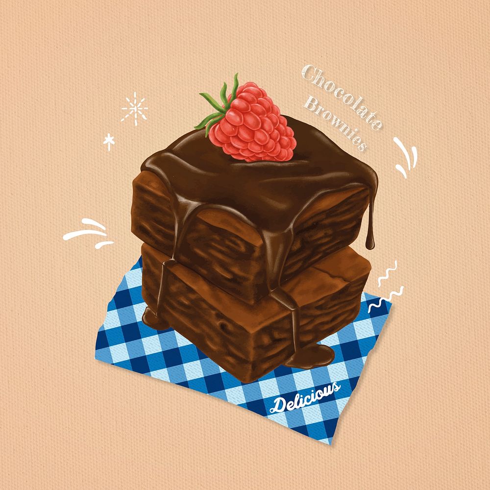Hand drawn sweet brownies vector
