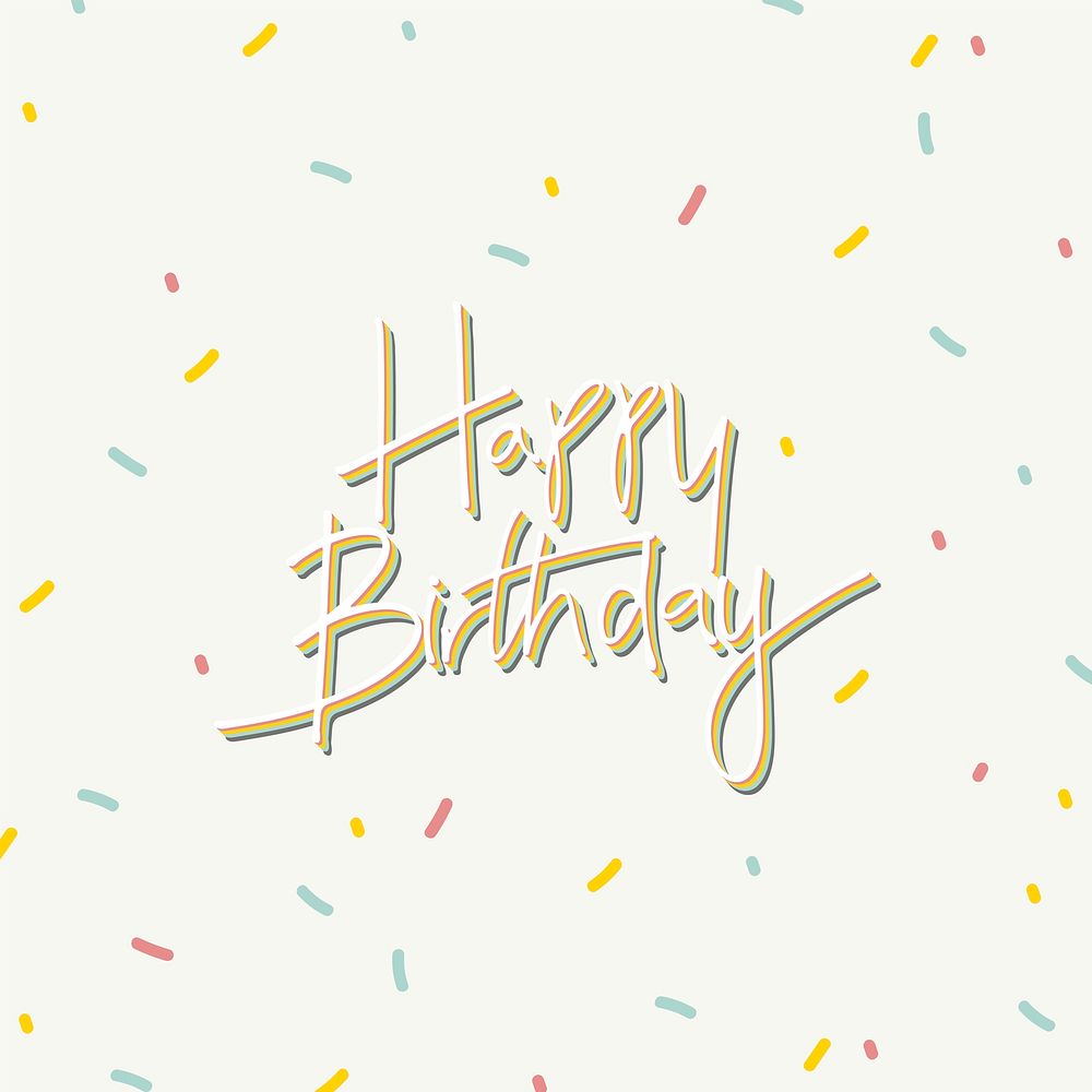 Happy birthday typography on a cream background vector