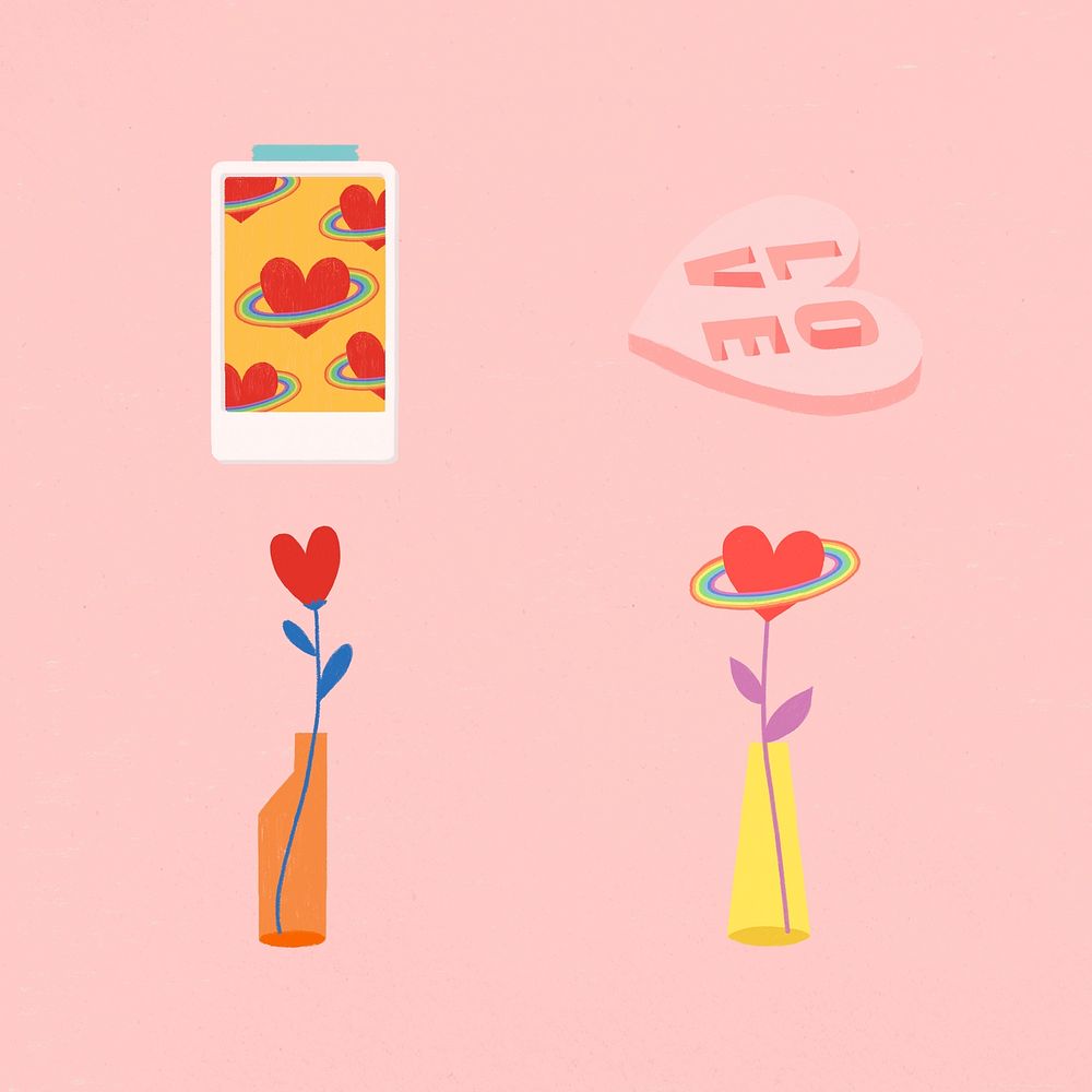 Set of love icon Illustration