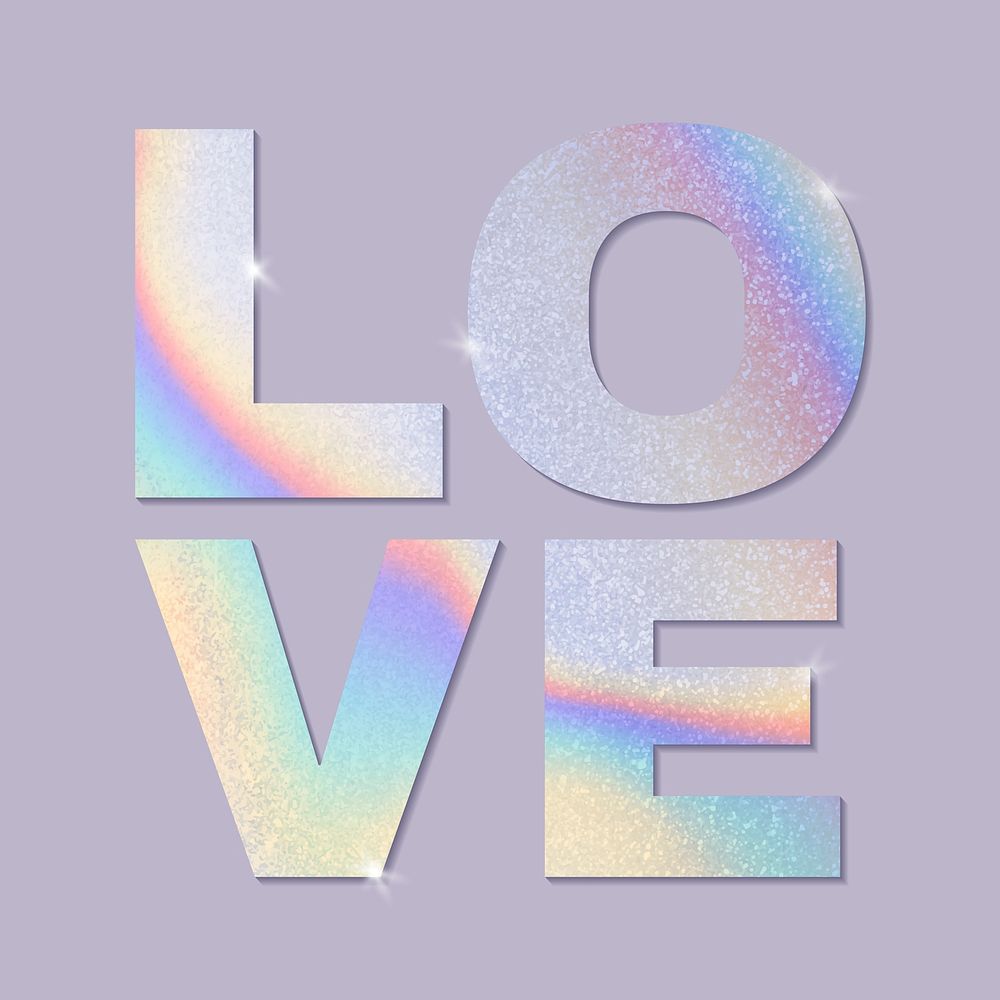 Pastel holographic typography style vector