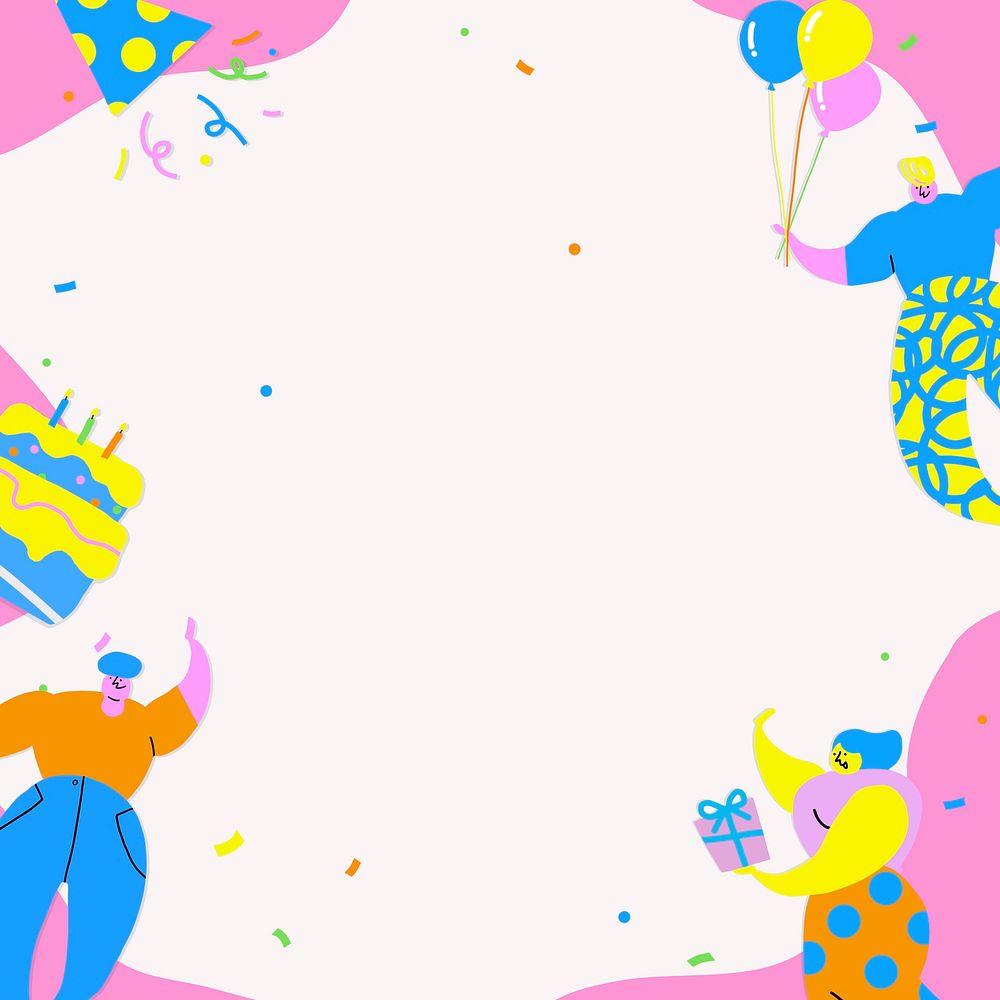 People celebrating a birthday party background vector