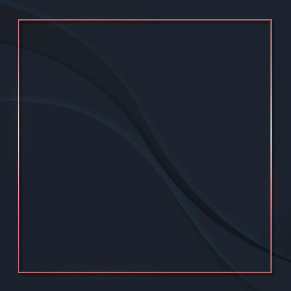 Mockup frame on black abstract wavy background vector