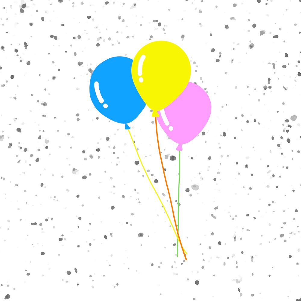 Doodle party balloons illustration