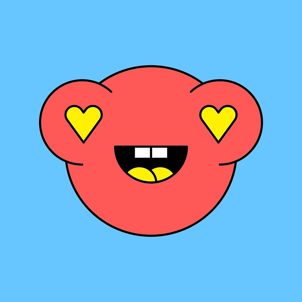 Funky red goldfish emoji sticker
