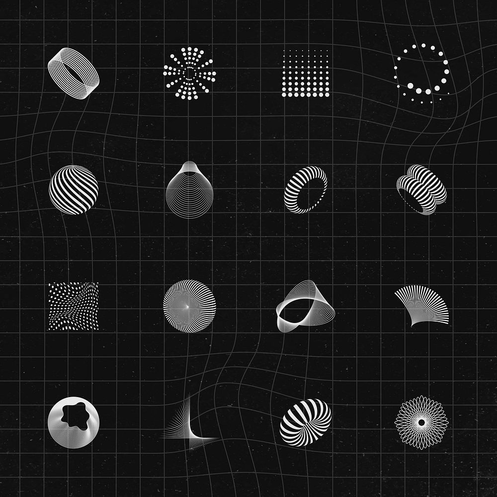 Abstract 3D design elements collection vector