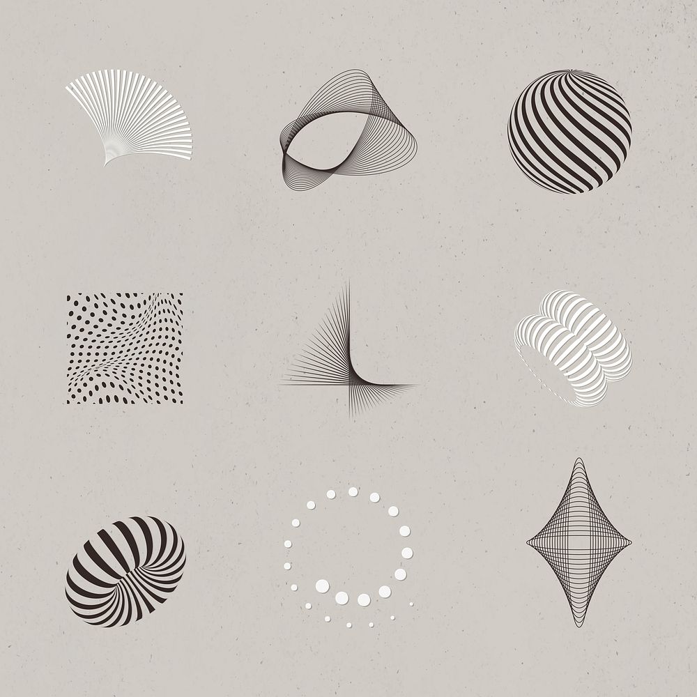 Abstract 3D design elements collection vector