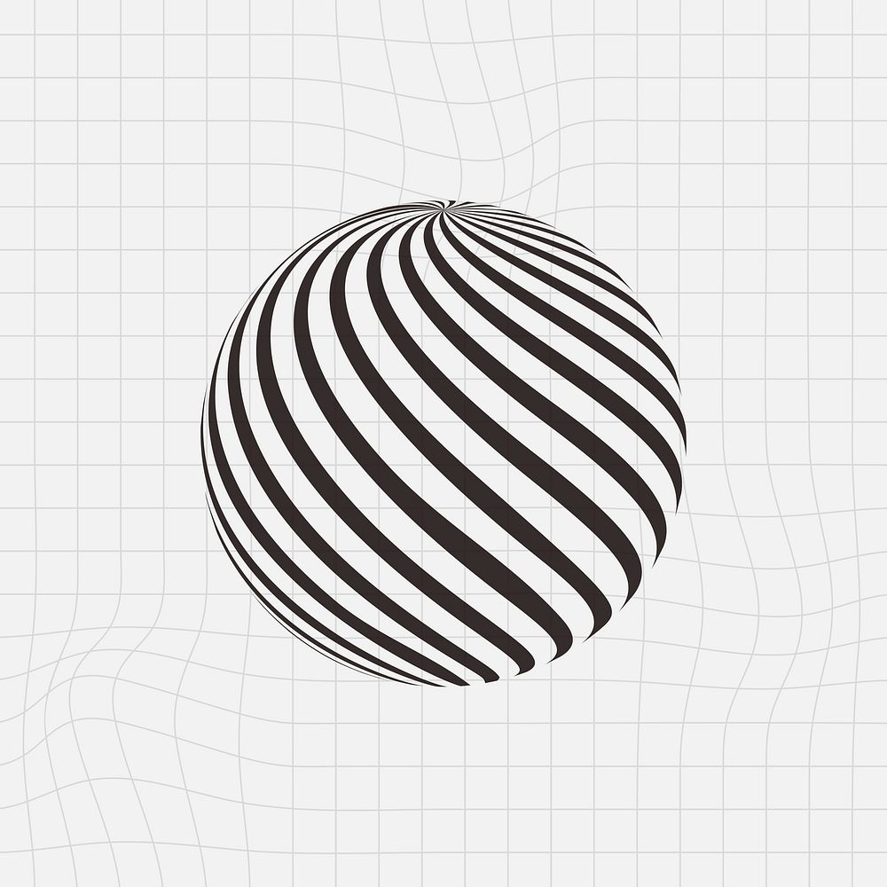 Black sphere 3D shape vector