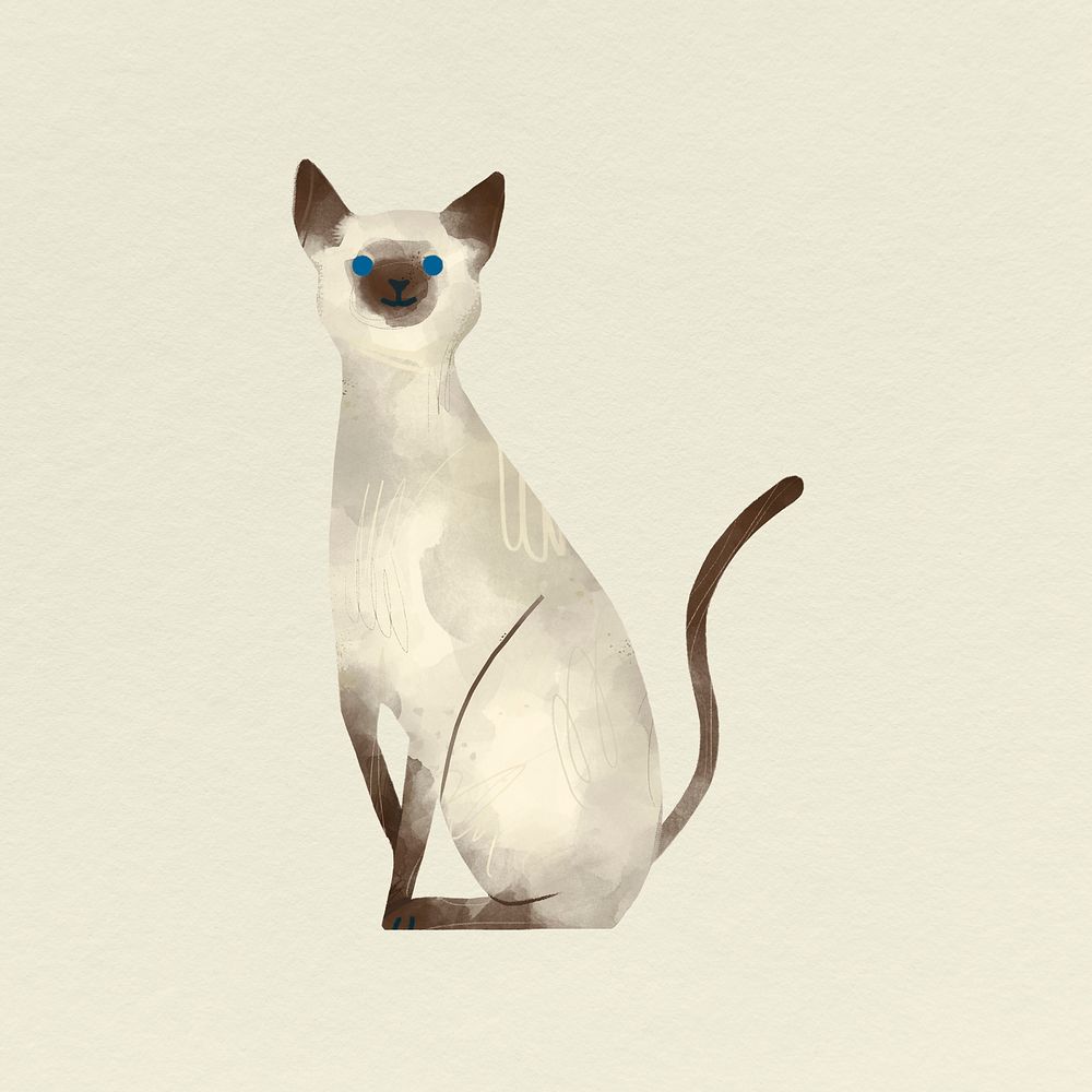 Siamese cat on a beige background template