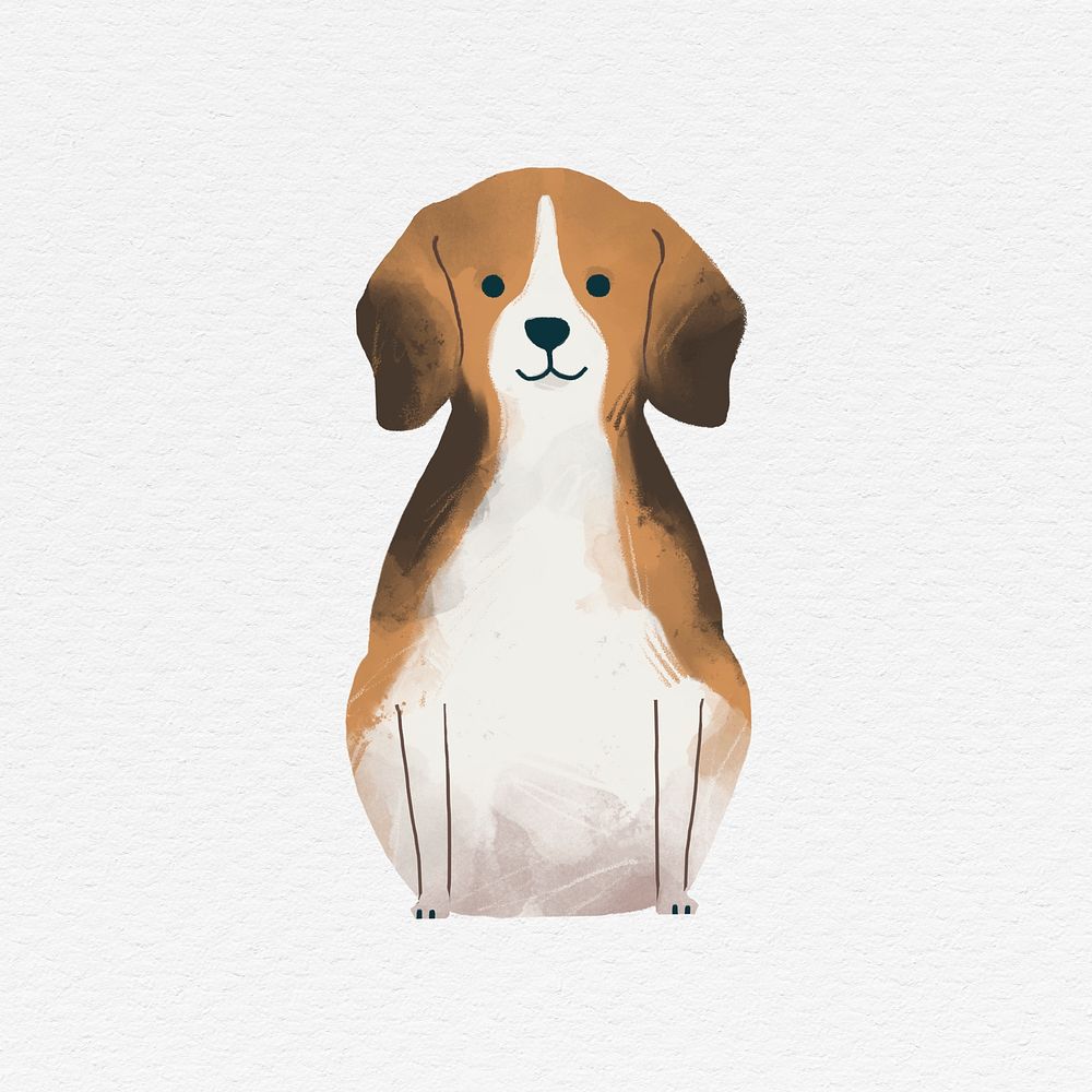 Beagle on a white background template