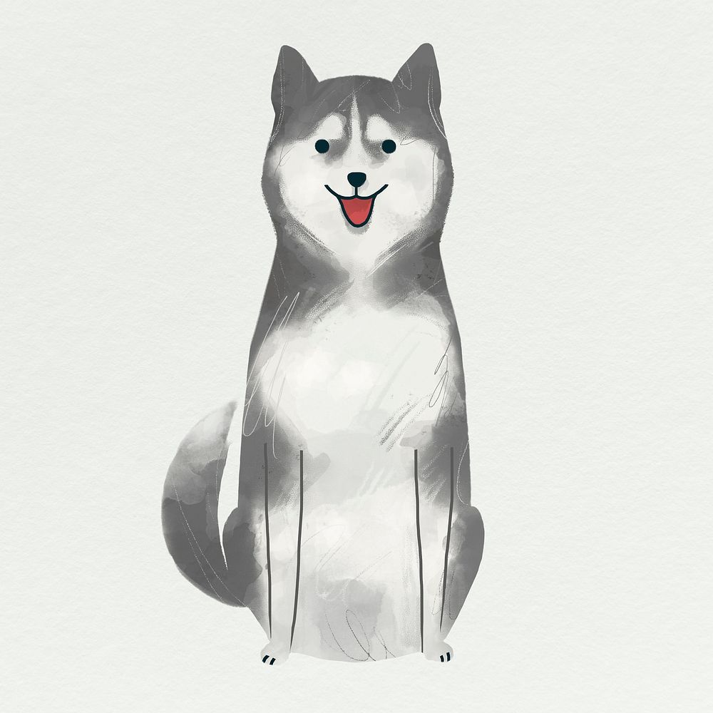 Siberian husky on a gray background vector