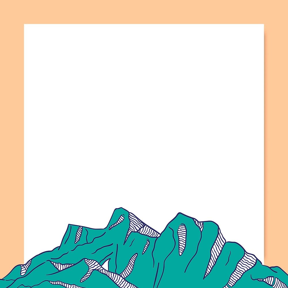 Green mountain background template vector