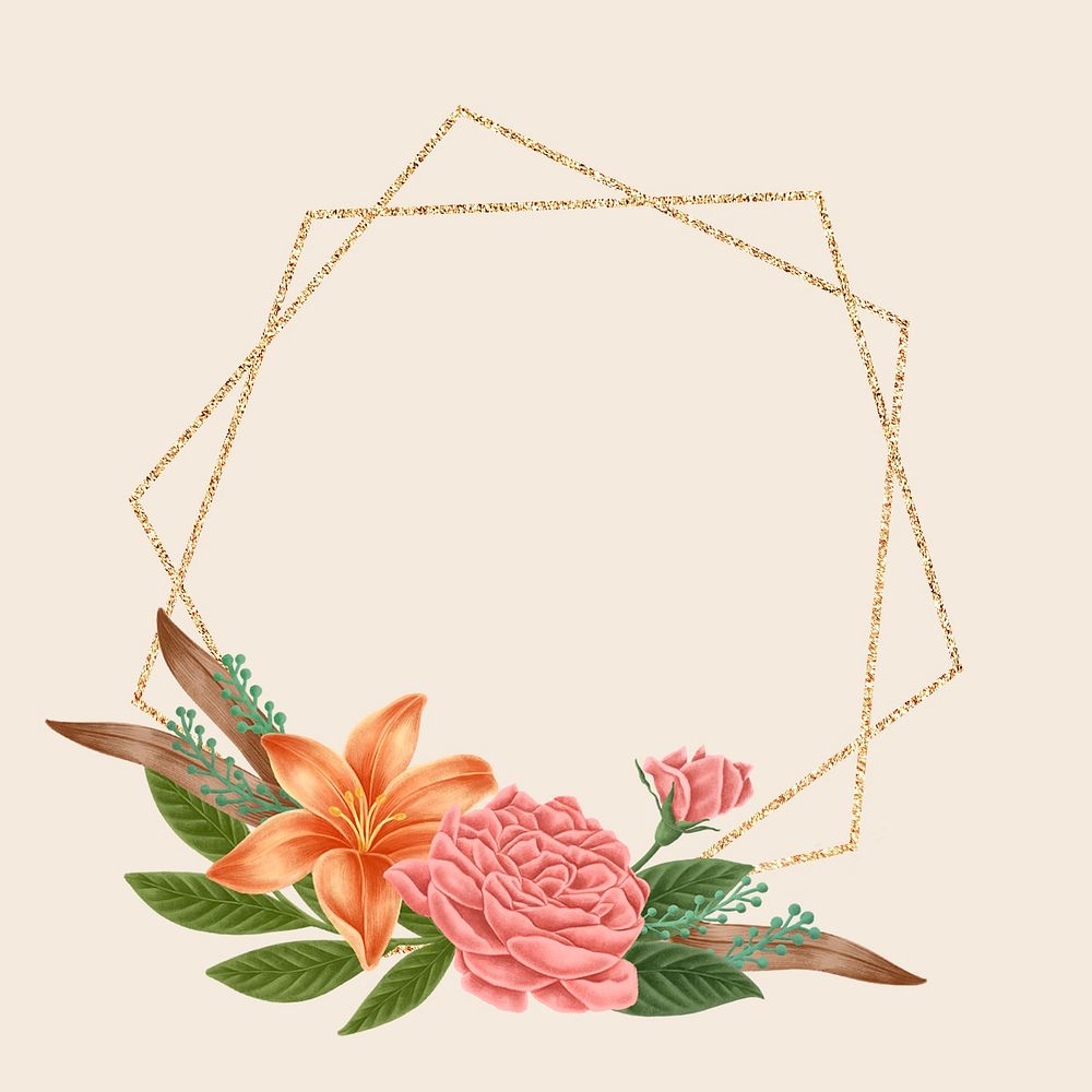 Floral frame template design illustration