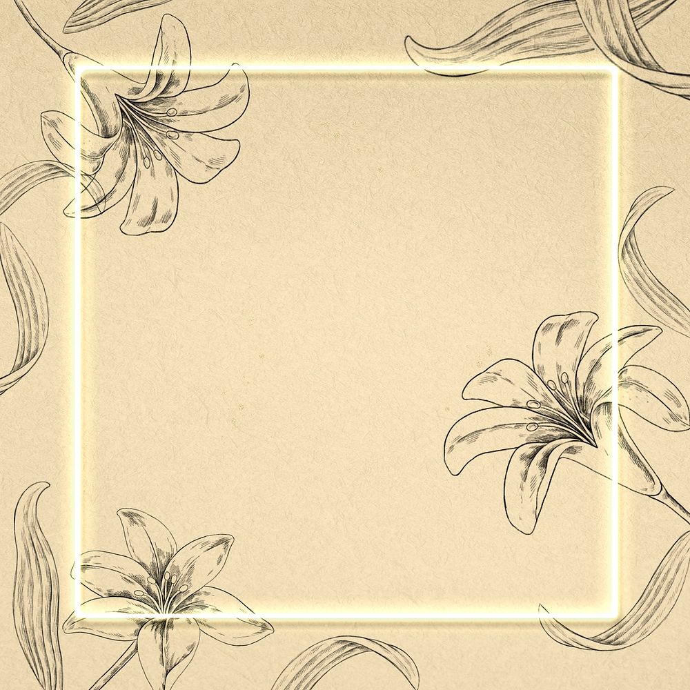 Lily flower frame illustration