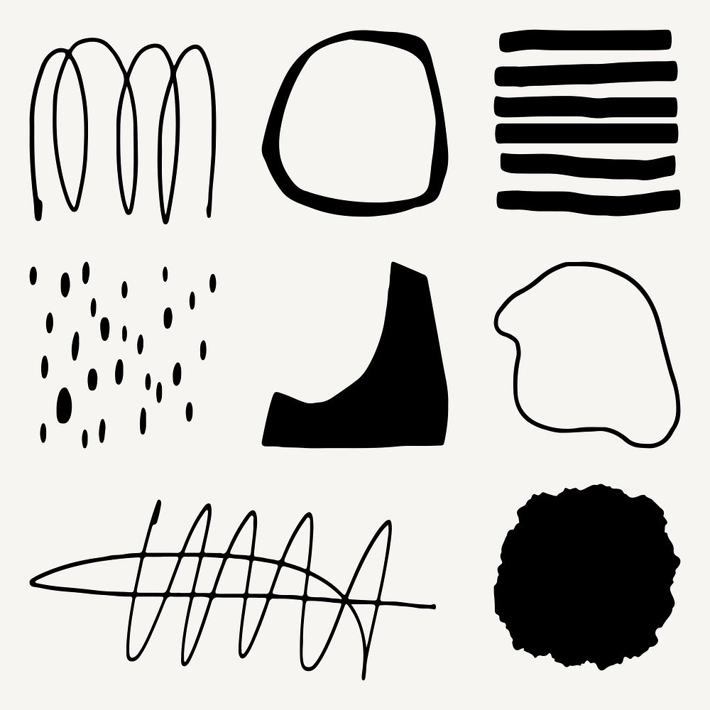Black and white design elements vector