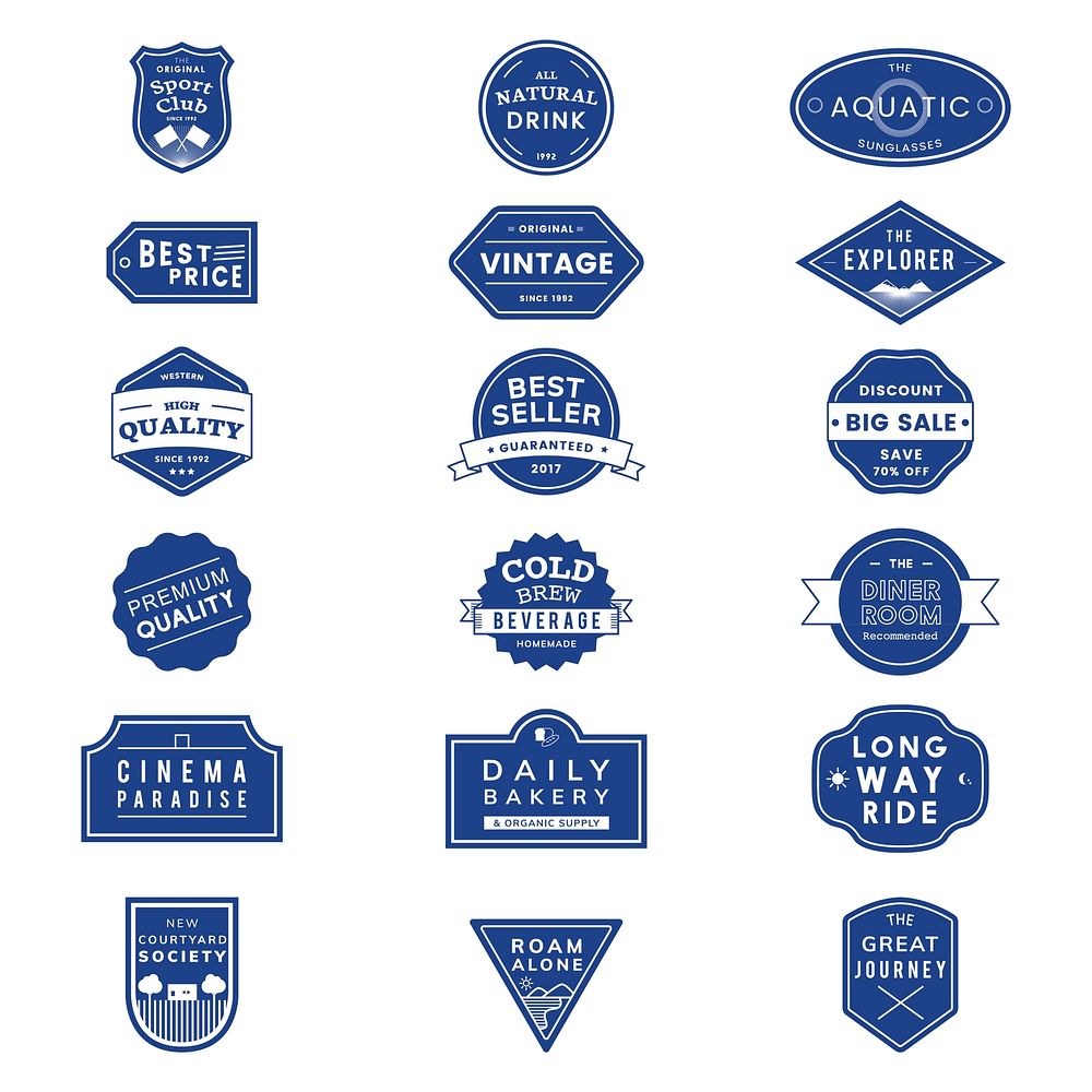Illustration set of vector emblem label