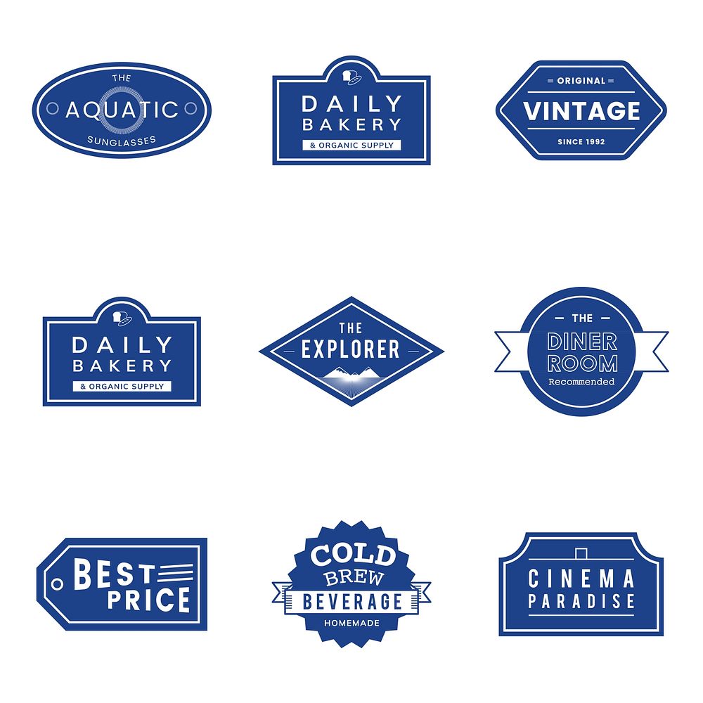 Illustration set of vector emblem label