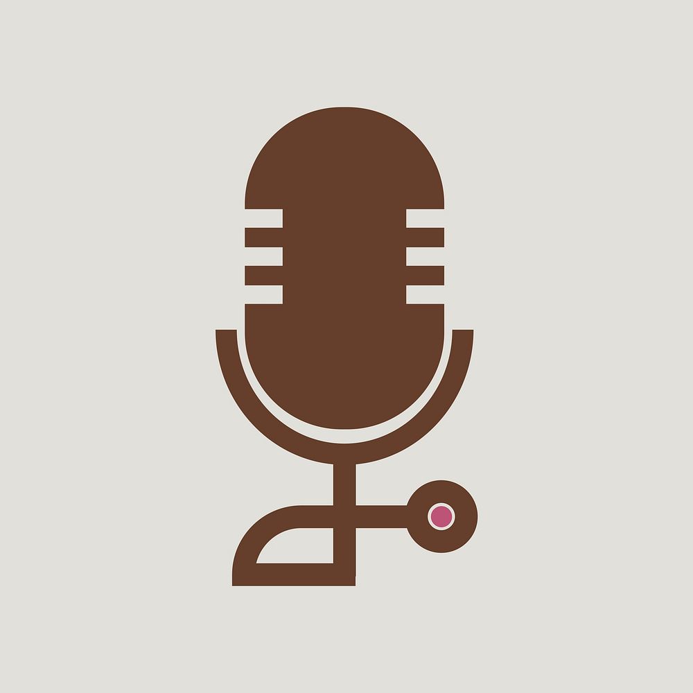 Editable microphone icon vector flat design