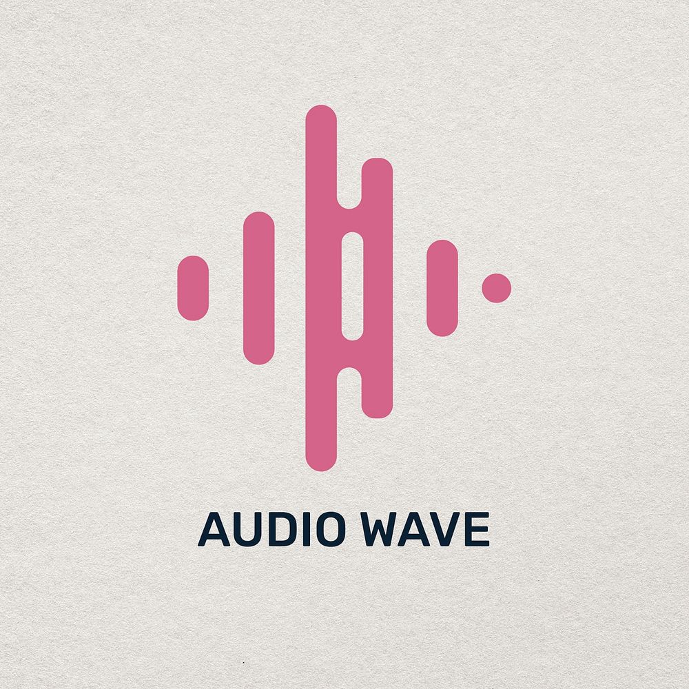 Audio wave music psd logo flat design