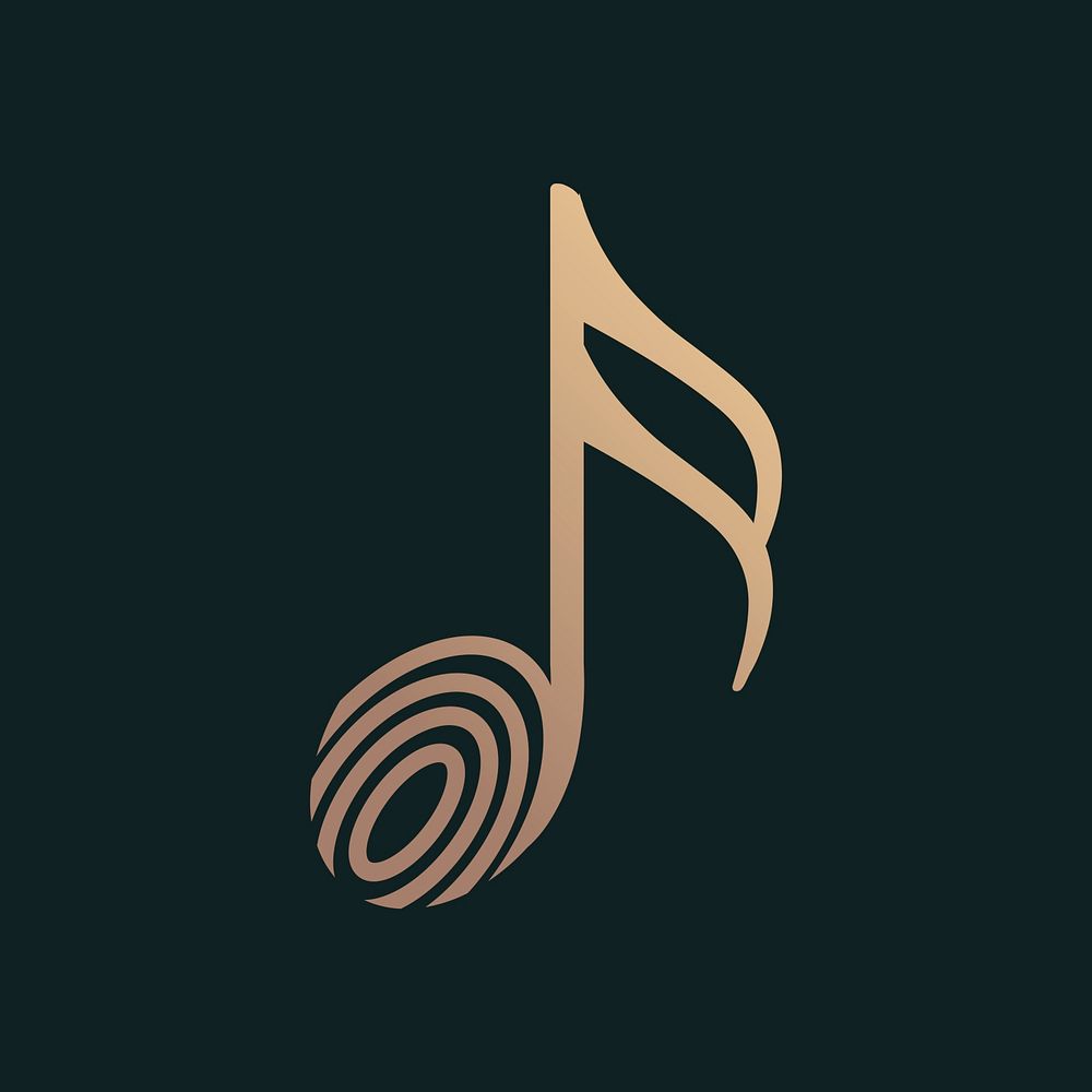 Sixteenth musical note icon psd flat design in black and gold