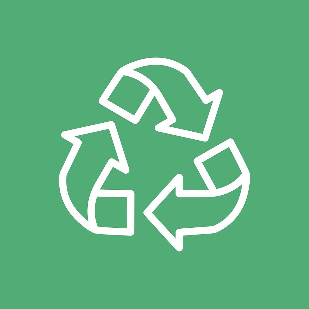 Recycling icon vector earth day symbol in simple line