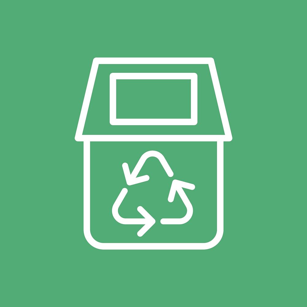 Recycling bin icon psd for business in simple line