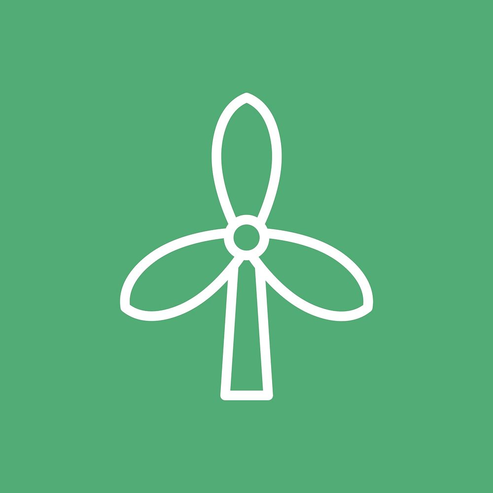 Wind turbine icon psd for business in simple line