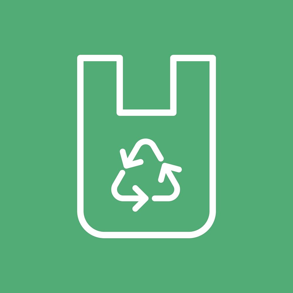 Recyclable bag icon for business in simple line