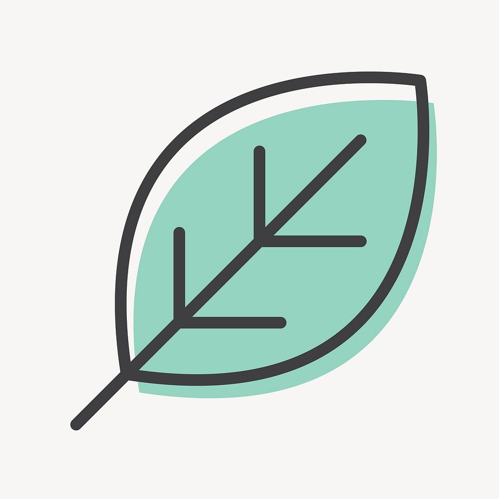 Leaf environment icon in simple line illustration