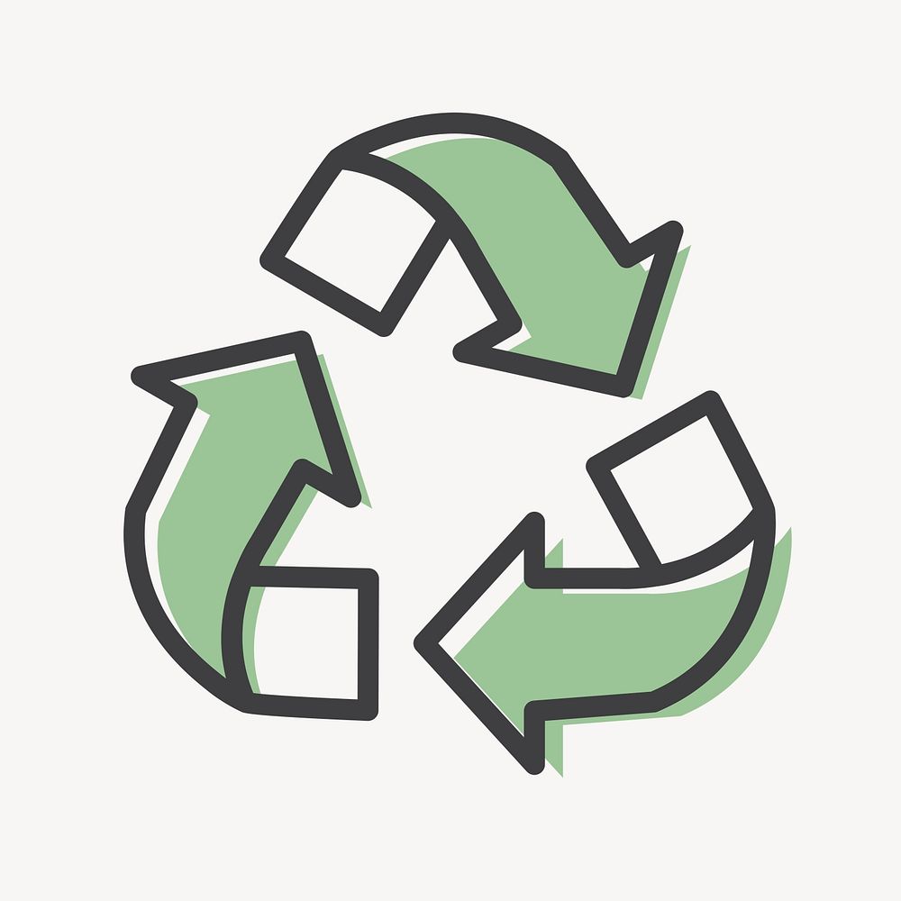 Recycling icon psd earth day symbol in simple line