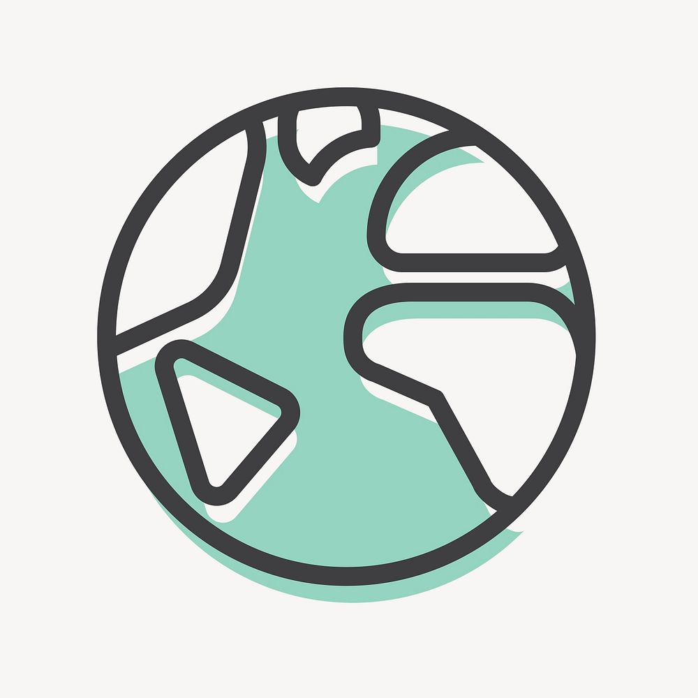 Globe earth day icon psd in simple line