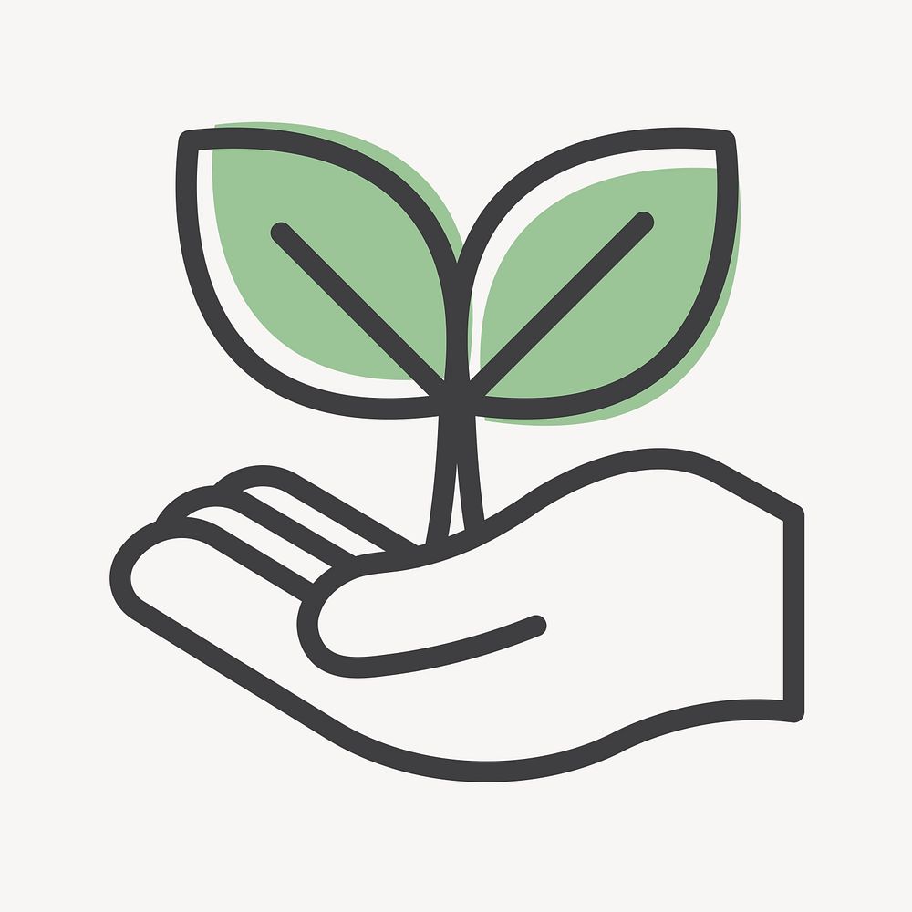 Sustainable plant business icon psd in simple line