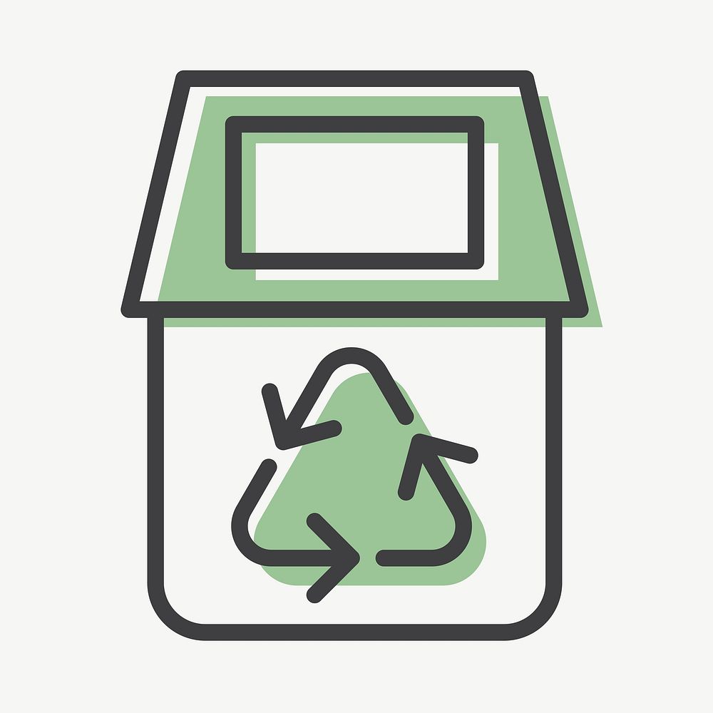 Recycling bin icon vector for business in simple line