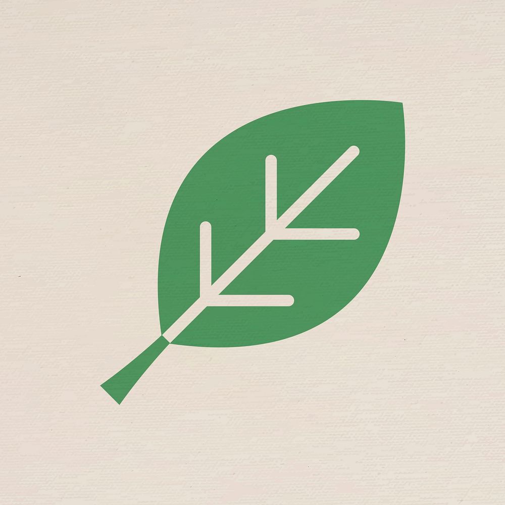 Leaf environment icon psd in flat design illustration