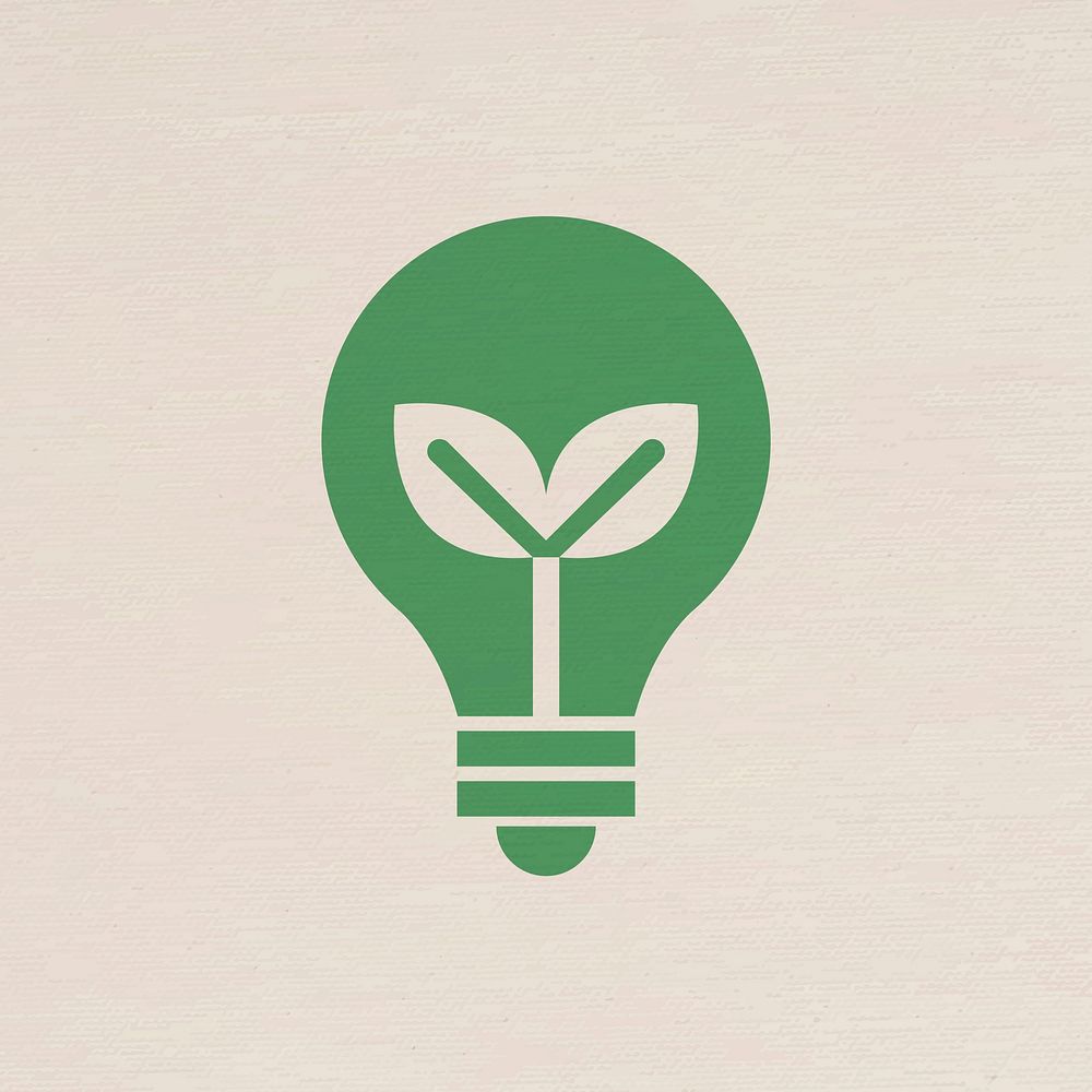 Light bulb energy icon vector for business in flat graphic