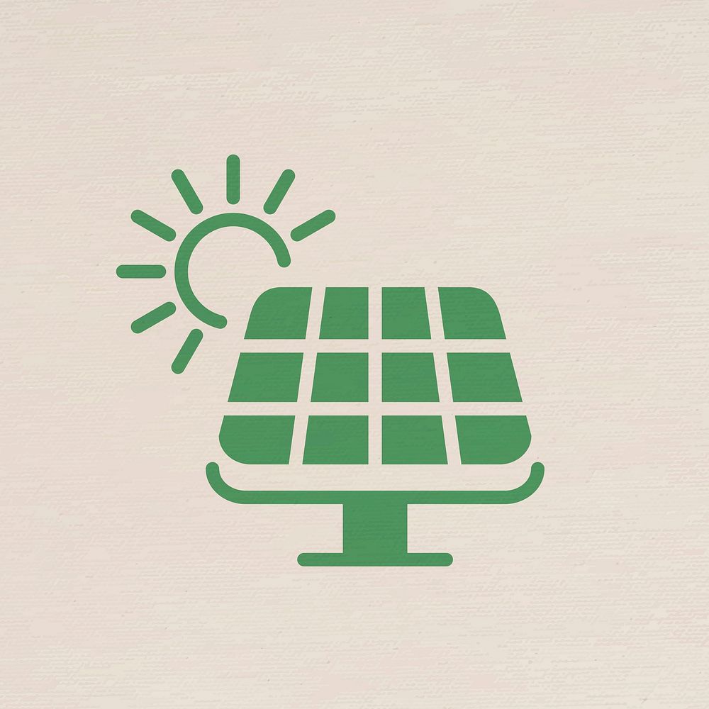 Solar panel icon vector renewable energy campaign in flat design