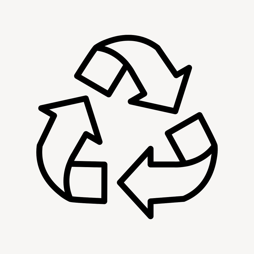 Recycling icon psd earth day symbol in simple line