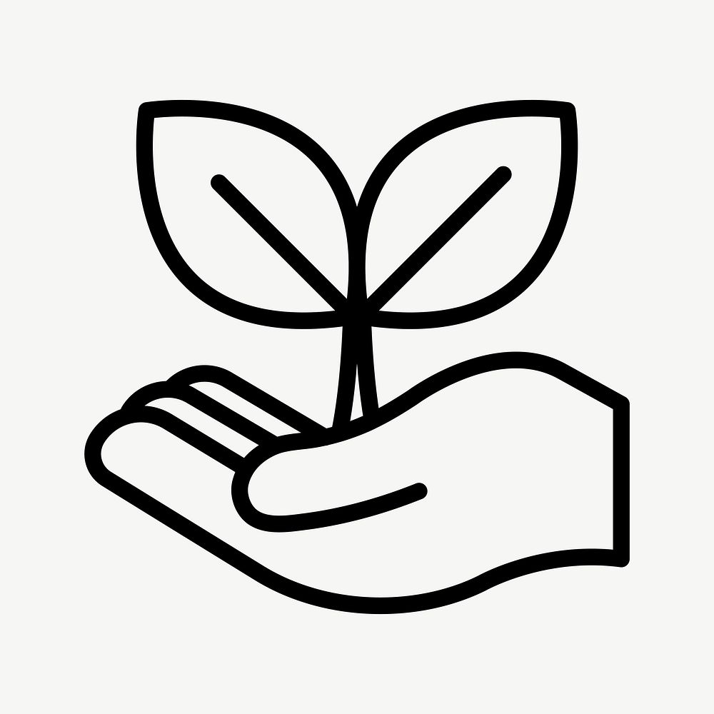 Sustainable plant business icon vector in simple line