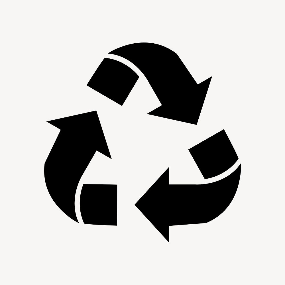 Recycling icon psd earth day symbol in flat graphic