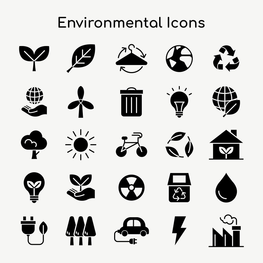 Environmental icons vector for business in flat graphic collection
