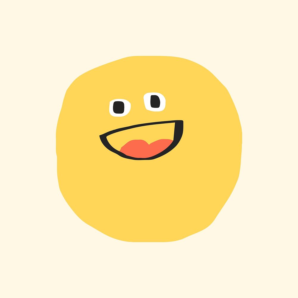 Smiley face sticker cute doodle emoticon icon
