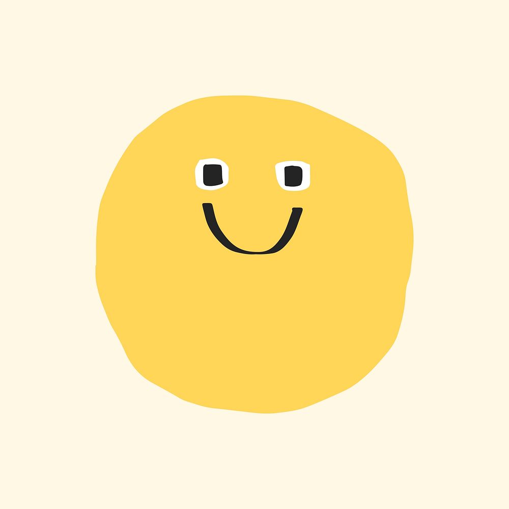 Slightly smiling face sticker doodle emoticon