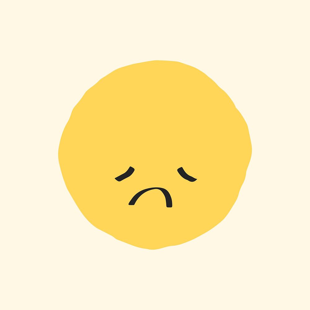 Disappointed face sticker cute doodle emoticon