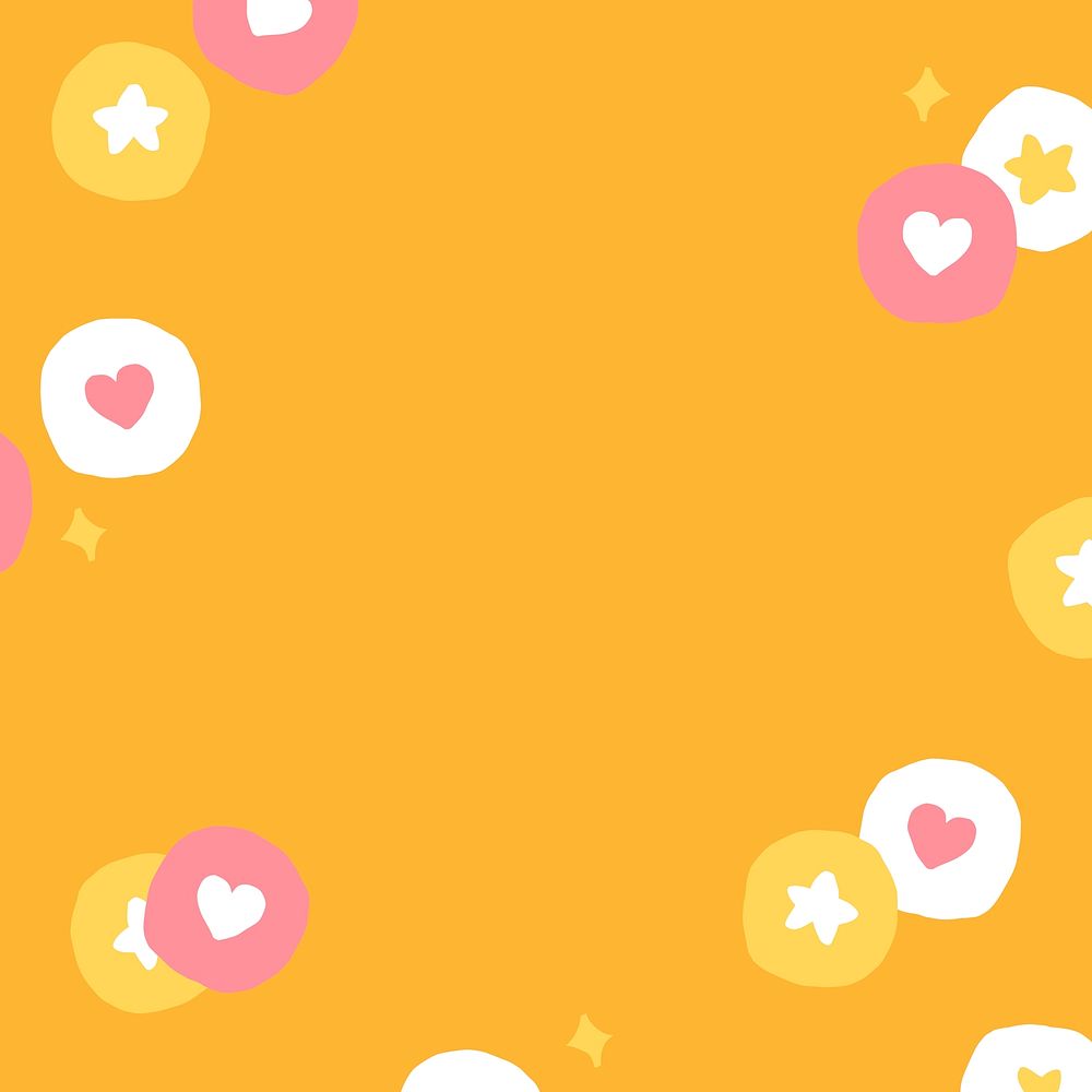 Background psd with cute social media icons on orange