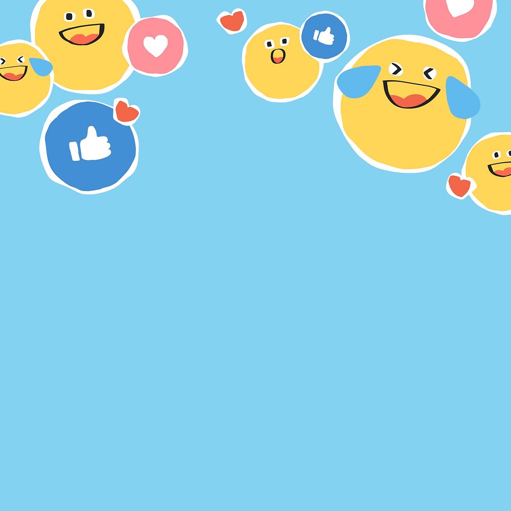 Background psd of social media expression icons