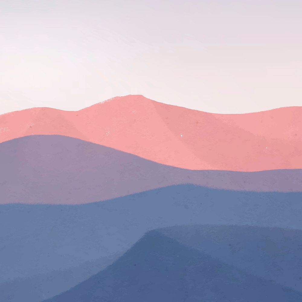 Landscape background of mountains vector during dusk illustration