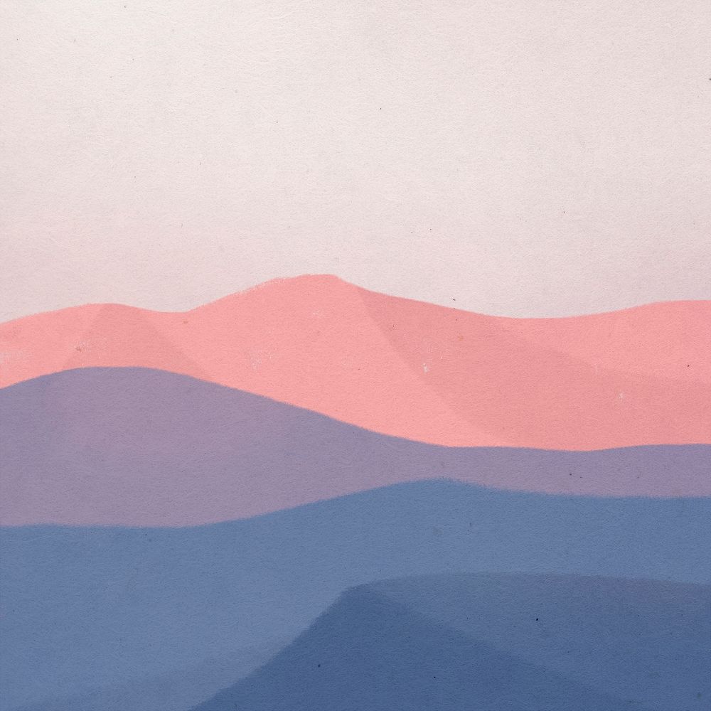 Landscape background of mountains psd during dawn illustration