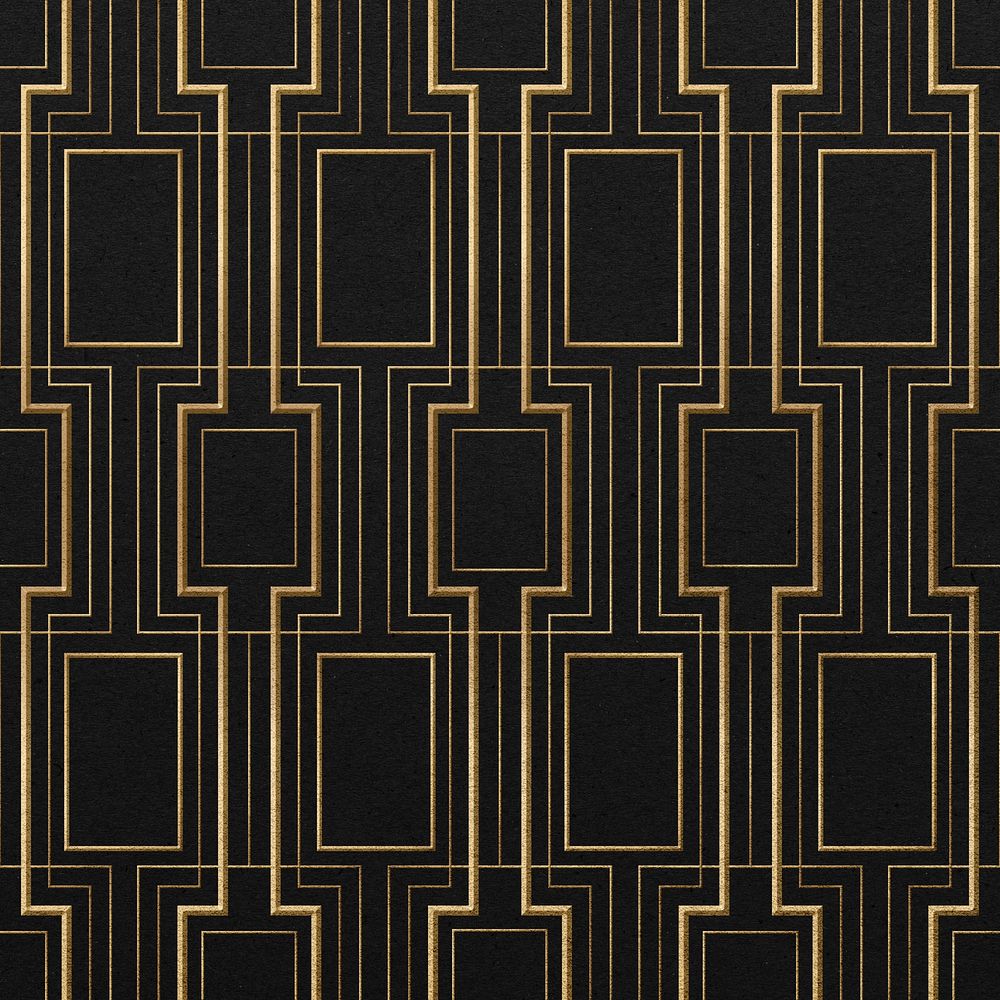 Seamless art deco psd pattern on black background